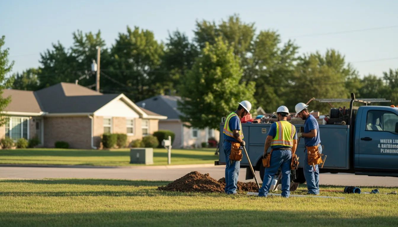 Residential water line and bathroom plumbing service in Mayking, KY